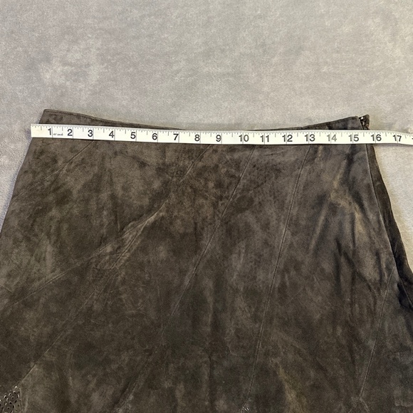 Boho Chic Suede Skirt Skotts Brown Size 8 Washable Midi Western Cowgirl 90s - Picture 4 of 10